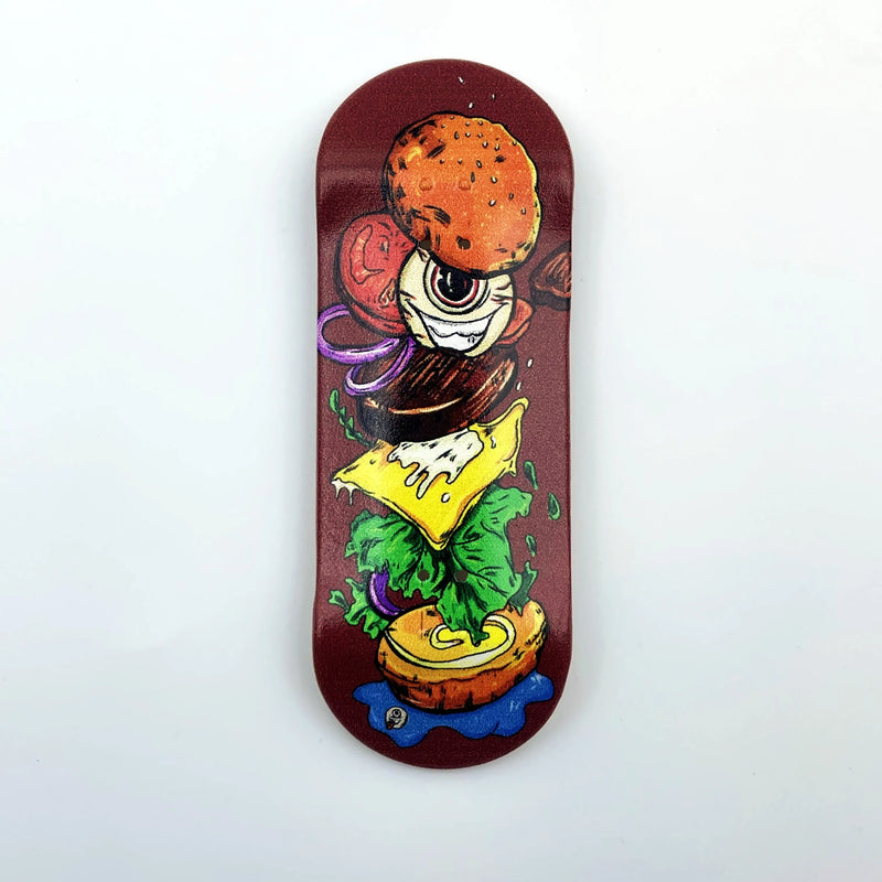 34mm Wooden Fingerboard Deck with Graphic for Professional Mini Finger Skateboard