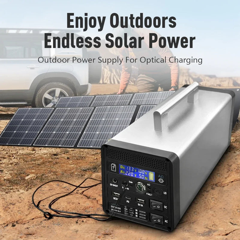 Power Station Solar Generator Outdoor Energy 220V Portable Solar Generator 400W 96000mAh LED Pure Sine Wave Inverter Home Car