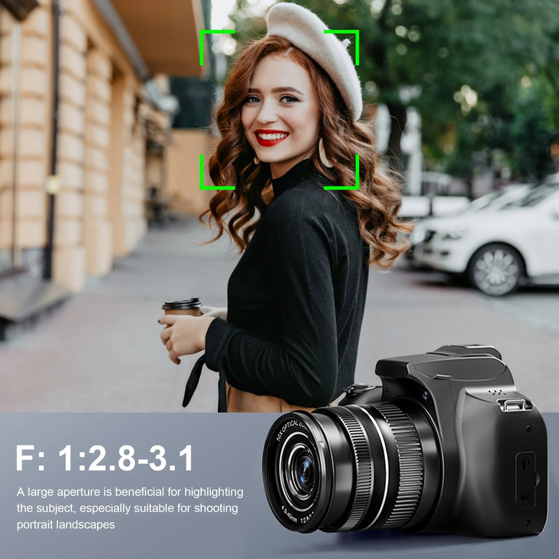 Komery 64MP Digital SLR Camera For Photography 10X Optical Zoom Camera 4K HD Video Vlog Camcorder Youtube Webcam DSLR Cameras