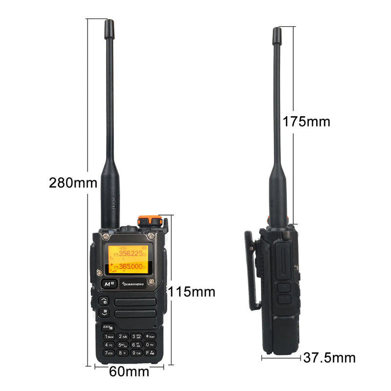 Quansheng Walkie Talkie Air Band 50-600MHz HF RX UV-K5(8) 136-600MHz UHF VHF TX FM Scrambler NoAA Frequency Scan Copy DTMF Radio