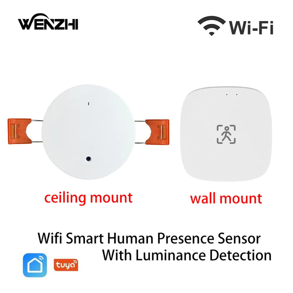 Wifi MmWave Human Presence Motion Sensor With Luminance/Distance Detection Celling/Wall Mount Tuya Smart Life Home Automation