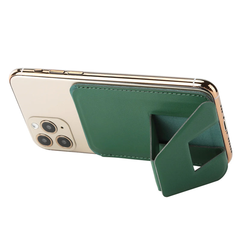 Phone Wallet Stick on Credit Card Holder 3M Adhesive Card Holder for Back of Phone Case Pocket Card Slot Folding Kickstand Stand