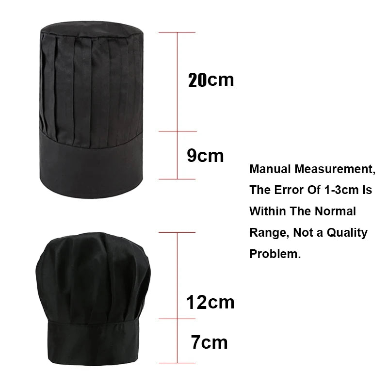 Men Kitchen Elastic Cap Hotel Restaurant Kitchen Chef High Hats Catering Serve Bakery Cake Shop Breathable Cook Medium Hat