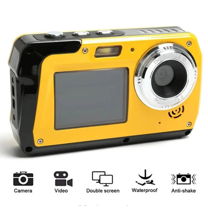 4K Underwater Digital Camera Video Recorder 56mp Anti Shake Selfie IPS Dual Screens 10FT Waterproof For Snorkeling Swimming