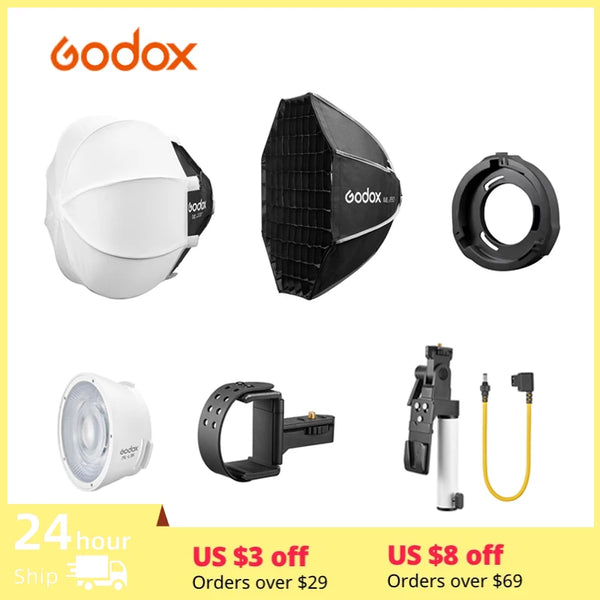 Godox ML100Bi LED Lights Photography Accessories ML-CS30 ML-SF3030 Softbox ML-L36 Lens Reflector ML-GB Bowens Mount Adapter