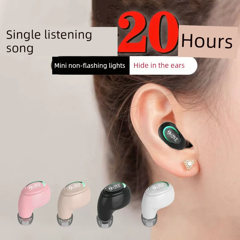 20 Hours of Listening to Music at a Time Bluetooth Headset Wireless Long Standby Endurance in-Ear High Sound Quality Black Technology Music Audio Men and Women Suitable for Apple Vivo Huawei Oppo Xiaomi Mobile Phone Neutral