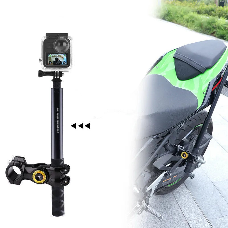 for Insta360 X3 X4 Motorcycle Bicycle Bracket with Invisible Selfie Stick for GoPro Hero12 11 10 DJI Action Cameras Accessories