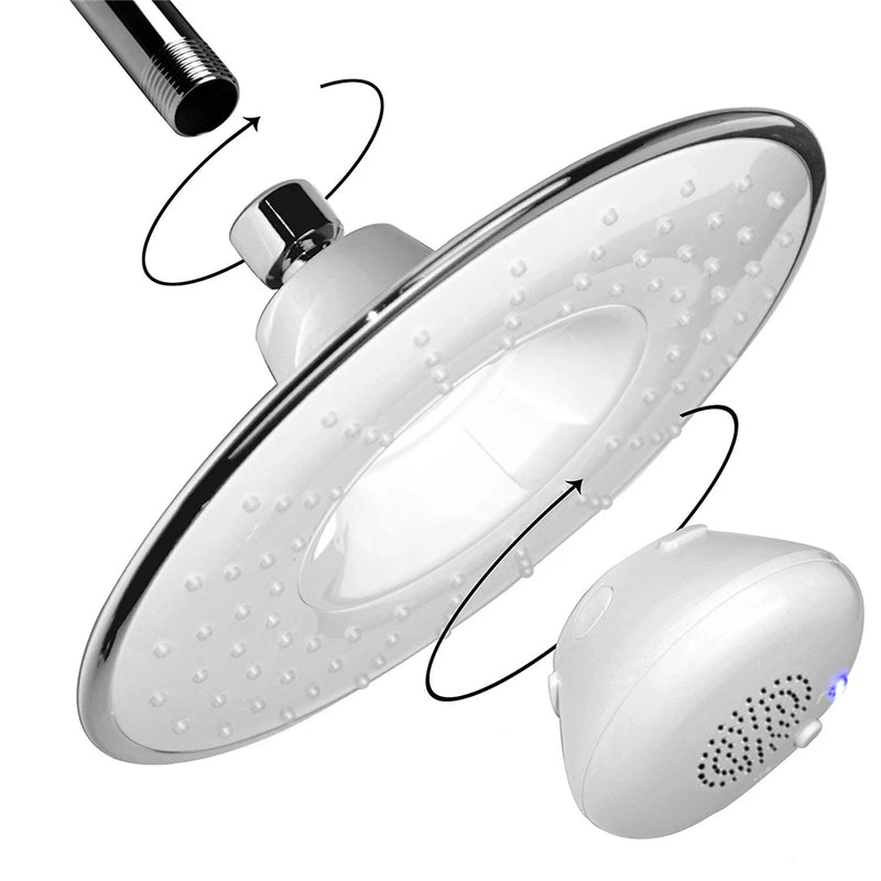 Bathroom Shower Sprayer with Bluetooth Phone Answering Speaker Waterproof Detachable Shower Head Holder with Wireless Music Play