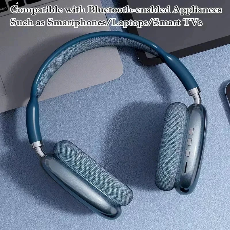 Salange P9 Pro Max Wireless Bluetooth Headphones Noise Cancelling Mic Over Ear Sports Gaming With TF Card Slot Headset