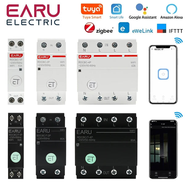 WIFI Circuit Breaker Smart Time Timer Breaker Relay Switch Voice Remote Control by Tuya eWeLink APP Smart House Alexa Google Hom