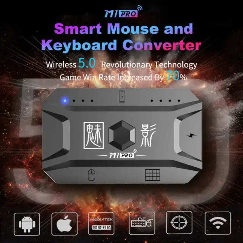 M1 Pro Mobile Game Controller 4 in 1 Mouse Keyboard Adapter Converter BT V5.0 Programmable Adapter Support IOS Android System