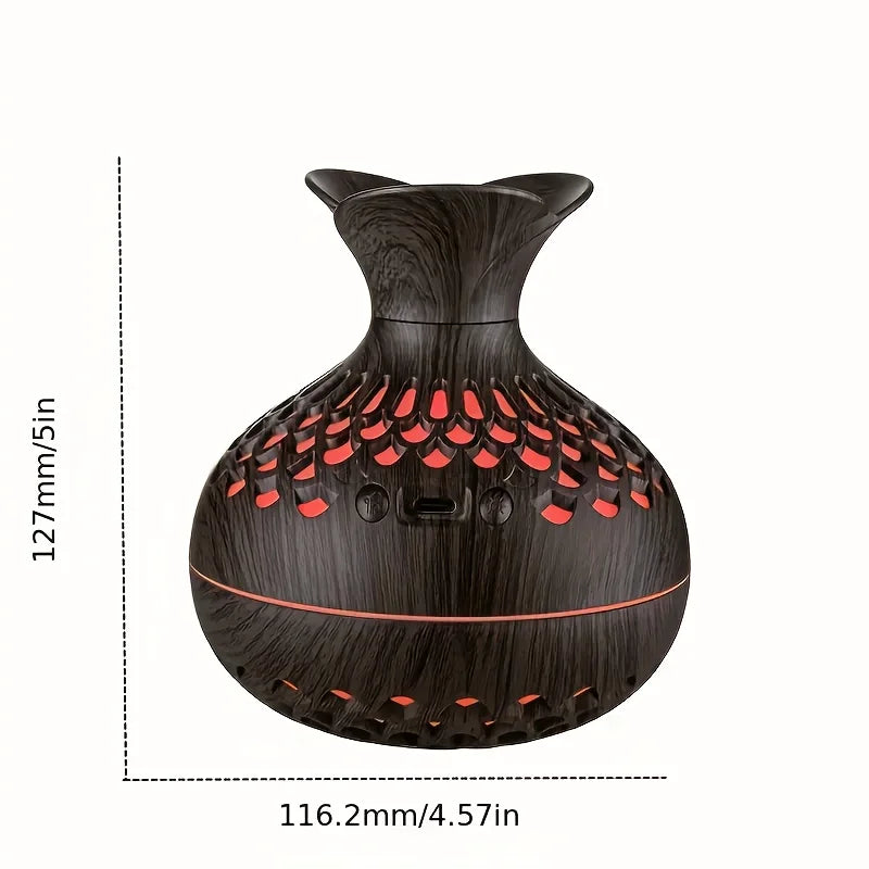 300ml wooden vase colorful light Cool Mist Air Humidifier Aromatherapy essential oil Diffuser usb mini Humidificador