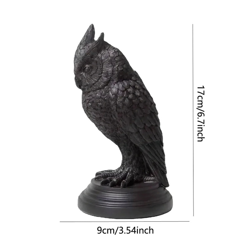 Halloween Gothic Crow Candlestick Ornaments Resin Room Decor Antique Owl Figurines Decoration Statue Home Decoration Accessories