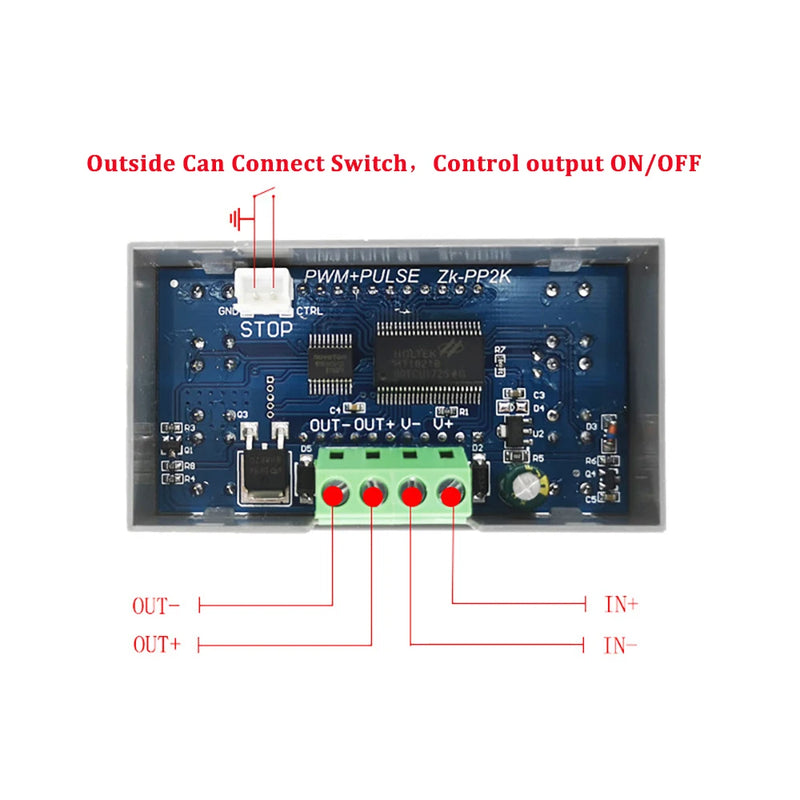 ZK-PP2K DC3.3-30V PWM Signal Generator 8A Dual Mode Motor Driver Module LCD PWM Pulse Frequency Duty Cycle Adjustable Module