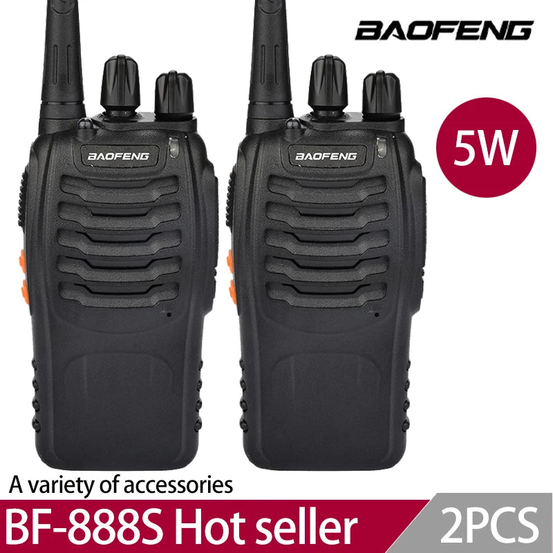 2Pcs/Lot baofeng BF-888S Walkie Talkie Two-way Radio Set BF 888s UHF 400-470MHz 16CH walkie-talkie Radios Transceiver