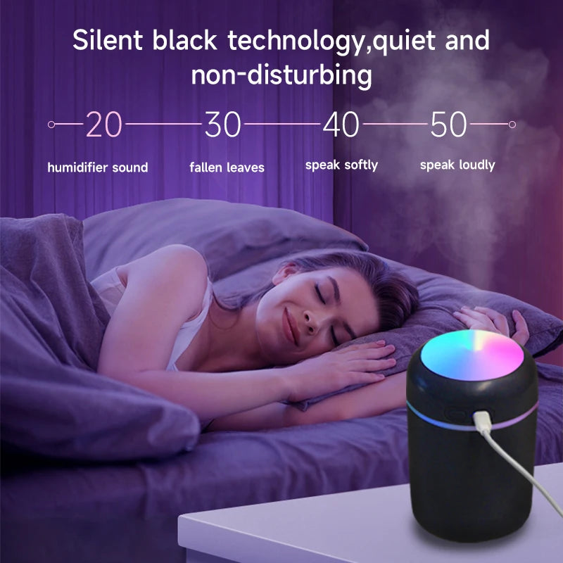 Mini Ultrasonic Air Humidifier Portable USB Aroma Diffuser Car Essential Oil Humidifier Home Scent Diffuser with LED Lights