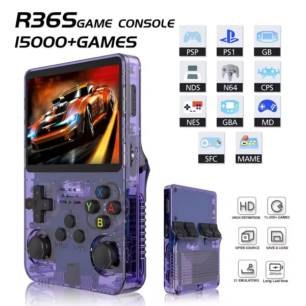 R36S Retro Handheld Video Game Console Linux System 3.5 Inch IPS Screen Portable Pocket Video Player 128GB Games Mini Boy Gift