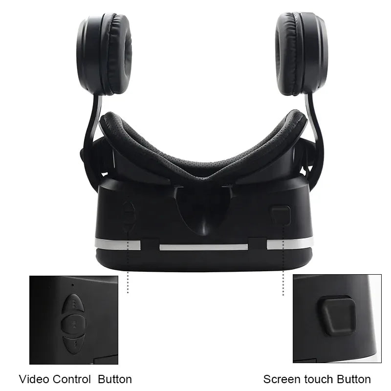 VR Shinecon 6.0 Headphone Version 3D Virtual Reality Stereo Helmet VR Headset with Remote Control for IOS Android