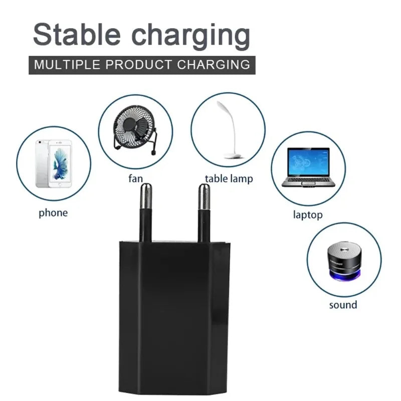 5/1Pcs Universal 5V 1A EU Plug USB Wall Charger For iPhone iPad Samsung Xiaomi Redmi Huawei Honor Google Charger Power Adapter