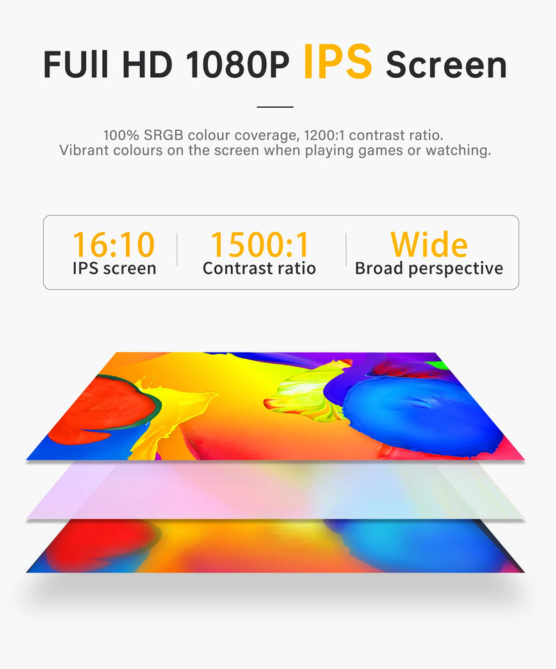 LESOWN 10.5 inch 100%sRGB Wide Touchscreen USB C 1080p Portable Monitor 1500:1 16:10 IPS Gaming Laptop PC Second Screen Monitor