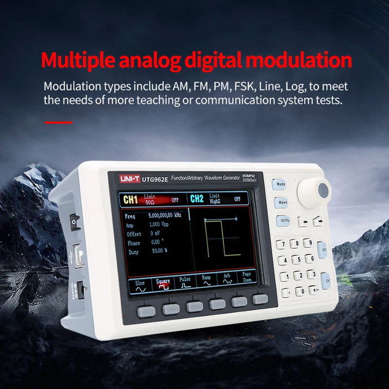 UNI-T UTG932E UTG962E Function Arbitrary Waveform Generator Signal Source Dual Channel 200MS/s 14bits Frequency Meter 60Mhz