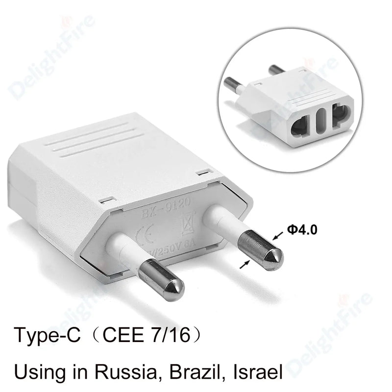 US To EU Plug Adapter Japan Chinese American To Euro European Travel Adapter 2Pin Plug Type C Power Converter Electric Socket