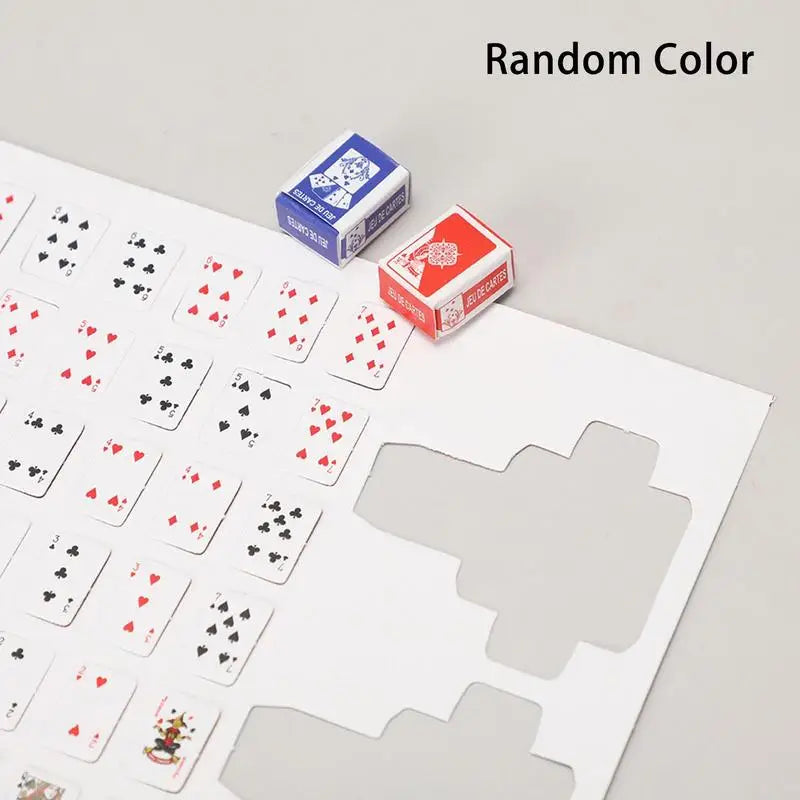 54 Cards/set Mini Poker Playing Cards Random Funny Models Poler Cute Board Games Table Game Poker Card Outside Playing