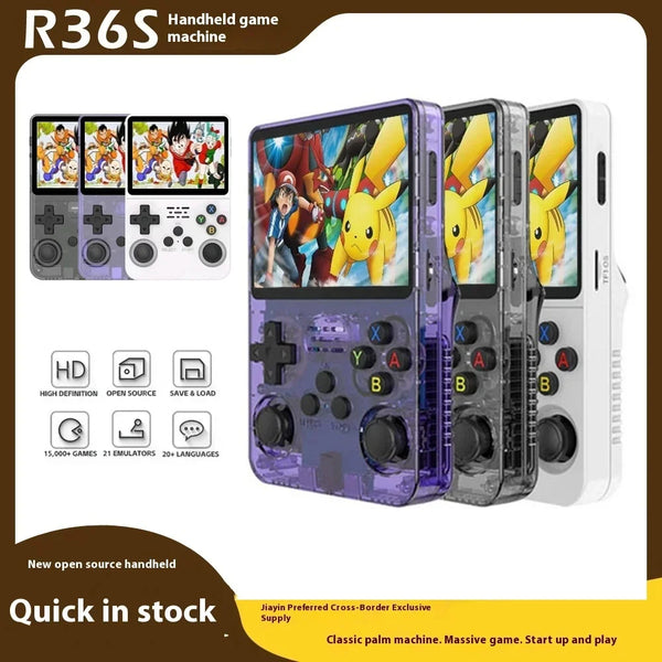 R36S console video game console Linux system 3.5 inch IPS screen pocket video player 64GB 128GB portable handheld game console