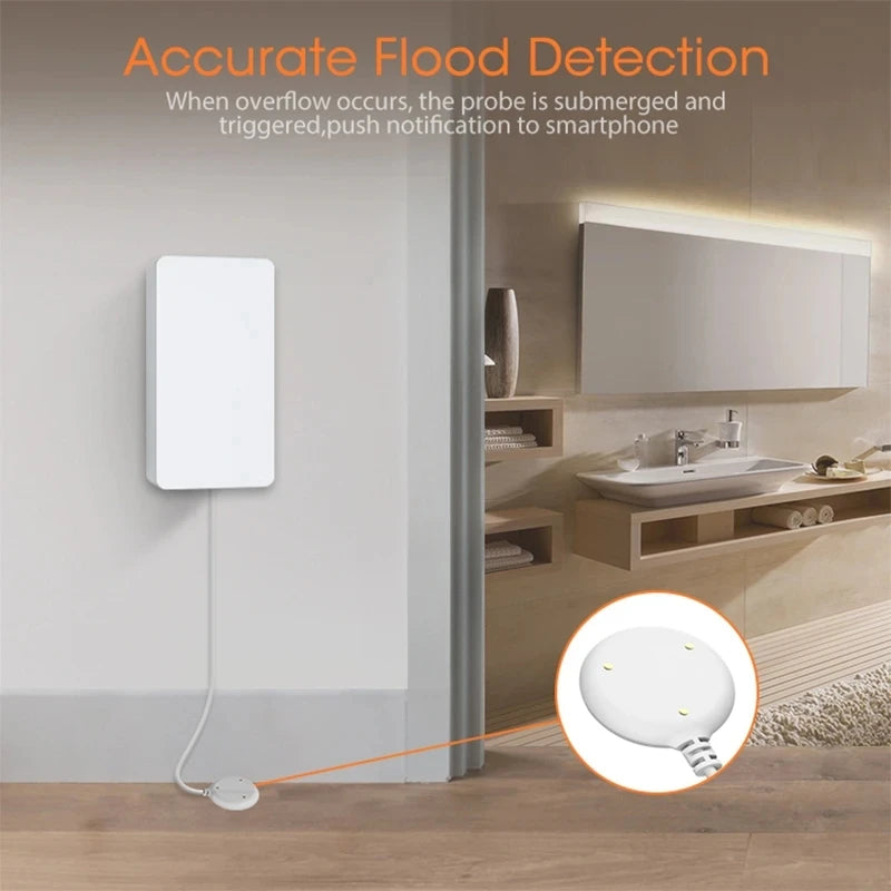 Tuya Wifi/Zigbee Water Leakage Alarm Independent WIFI Water Leak Sensor Detector Flood Alert Overflow Security Alarm System Tuya