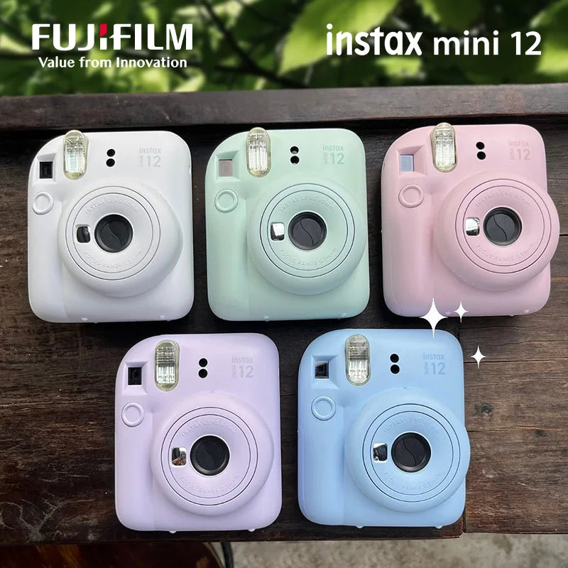 Origin Fujifilm Instax Mini 12 Instant Camera Pink/Blue/Gray/White/Purple with Instax Mini Film Photo Paper