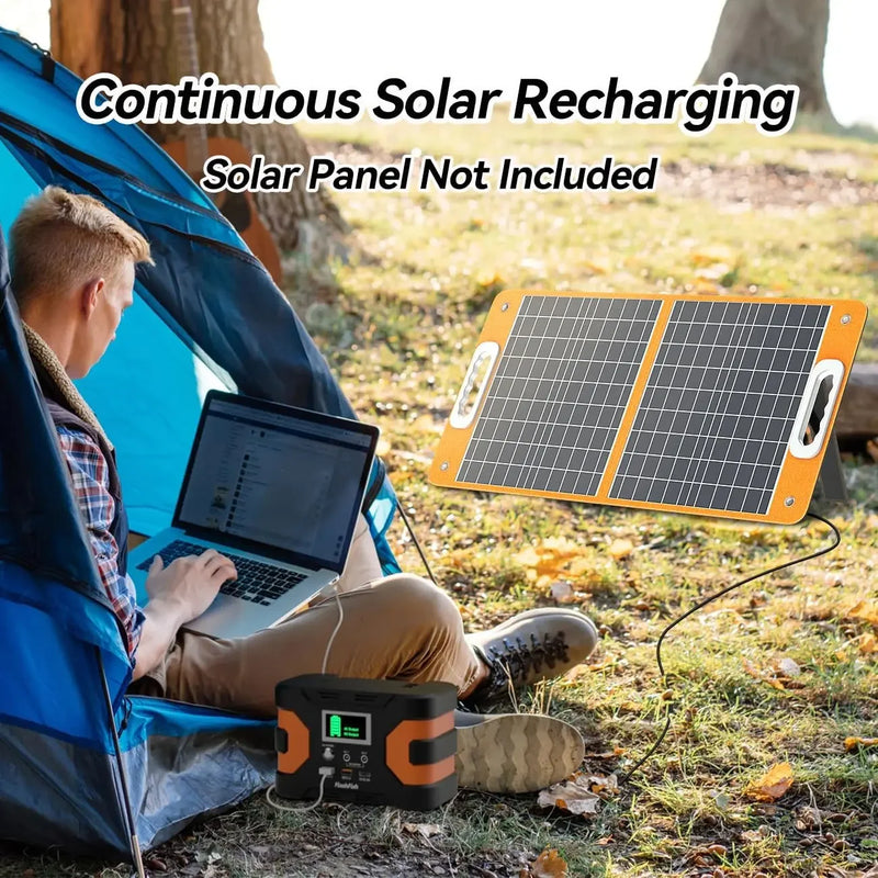 Portable Power Station 200W Peak Solar Generator 166Wh Camping CPAP Battery Backup Power Battery Pack