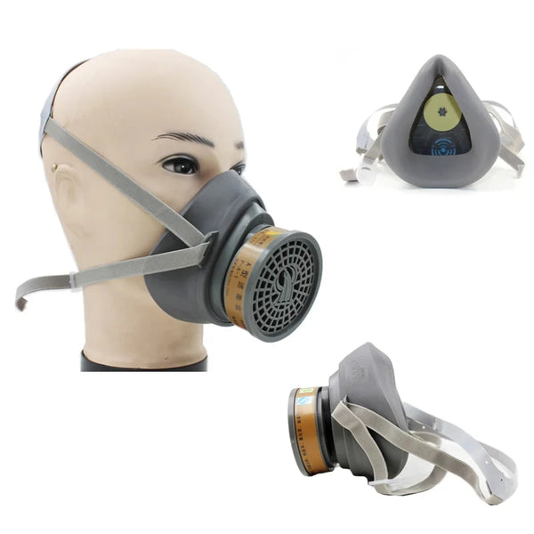 New Gas Dust Mask For Spraying Painting Industrial Work Safety Chemical Gas Respirator Face Mask Carbon Filtering Cartridge