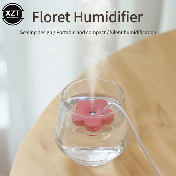 Portable USB Petal Shape Air Humidifier Mini Ultrasonic Aromatherapy Humidifiers Diffusers for Home Plants Purifier