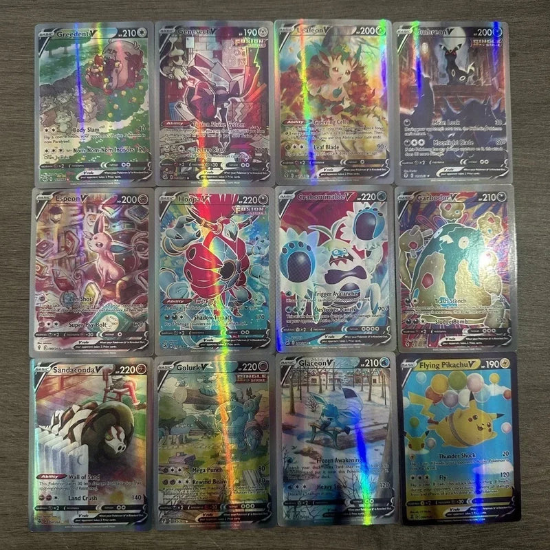 New 2024 English Language Version Pokemon Cards 100Pcs Pokemon Cartas 38 V 59MAX  GX Children Battle Game Tag Team Shining Vmax