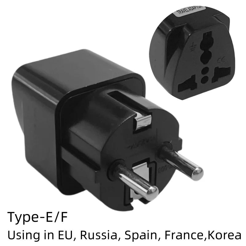 1pcs EU Plug Electrical Adapter Universal Power Soclet AC Outlet Converter US To EU Korea Spain France Russia AC Power Adapter