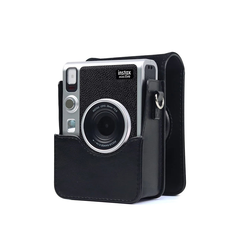 PVC PU Leather Protection Bag Case Cover For Fujifilm Instax Mini EVO Instant Film Photo Camera with Shoulder Removable Strap