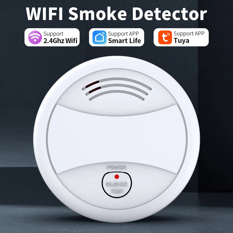 YUPA Tuya WIFI Fire Smoke Detector Security Alarm System For Garden Smoke House Home Office SmartLife APP Control Fire Alarm