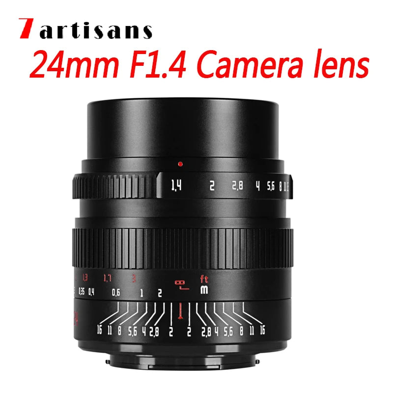 7artisans 24mm F1.4 APS-C Camera Lens Manual Focus Prime Lens For Sony E Fuji XF Nikon Z Canon RF/EOS-M M43 Mount Camera