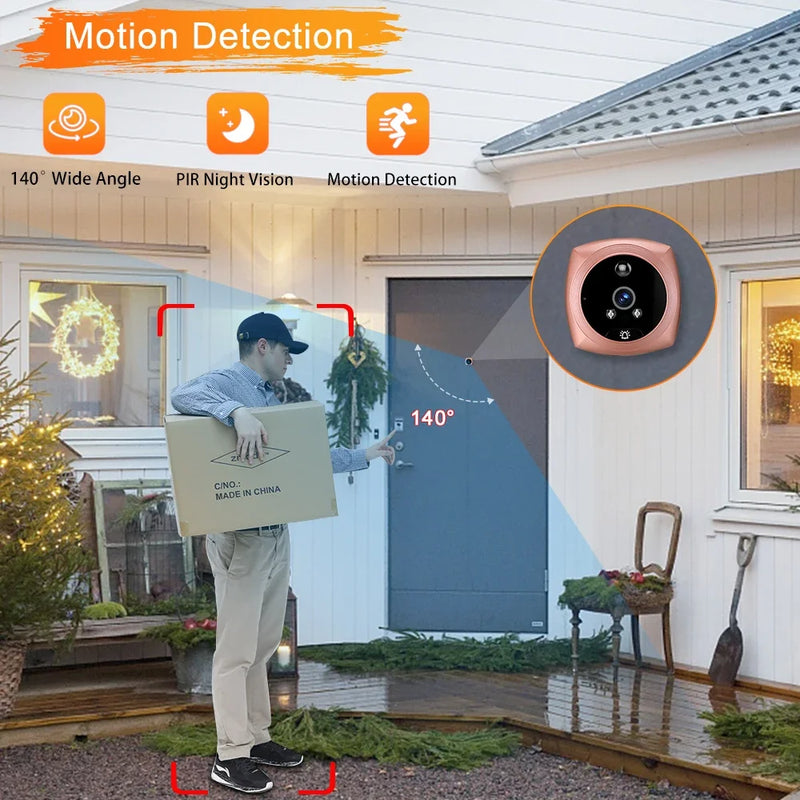 4.3 Inch Video Doorbell Camera Eye Peephole Camera 2500mAh Door Viewer Motion Detector Night Vision Home Security Cameras