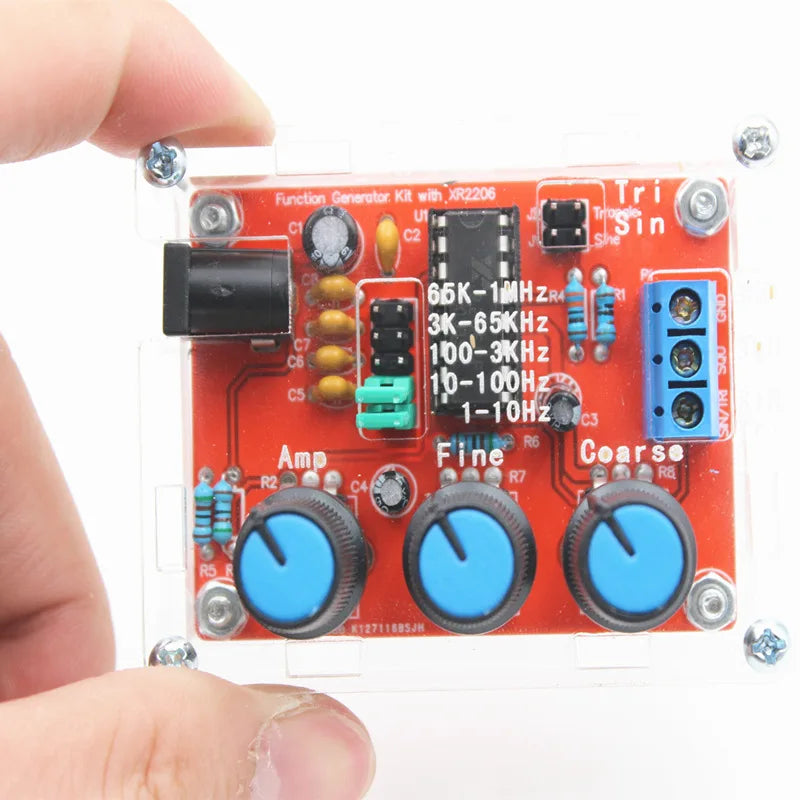 1Hz -1MHz XR2206 Function Signal Generator DIY Kit Sine/Triangle/Square Output Signal Generator Adjustable Frequency Amplitude