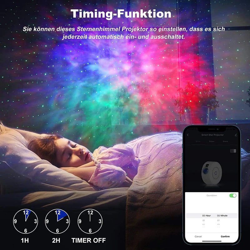 Tuya WiFi Smart Aurora Galaxy Star Projector Night Light Alexa Voice Control APP Control Star Projector LED Light Kids Baby Gift