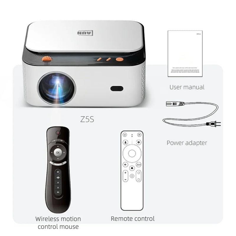 AUN Z5S Android Projector Portable Full HD Home Cinema 1080P VideoProjector 4K Movie Decode 3D MINI Theater Smart Laser TV