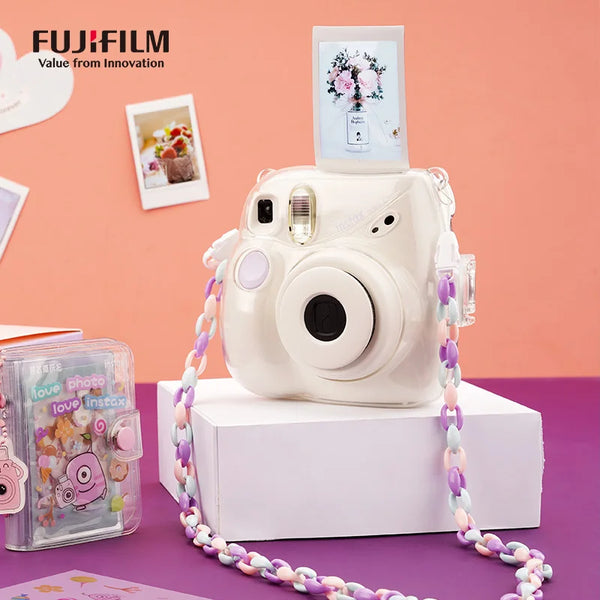 Fujifilm Instax Mini 7+ Instant Camera Film Cam Auto-focusing Wrist Strap Birthday Christmas for Girl New Year Festival Gift As