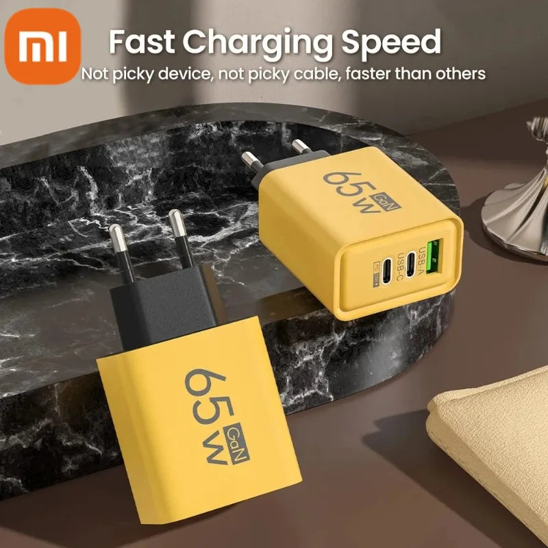 Xiaomi 65W Super Fast Charger Type-C Quick Charge 3.0 USB Charger Adapter For iPhone Samsung Xiaomi PD USB Charger 3 Ports