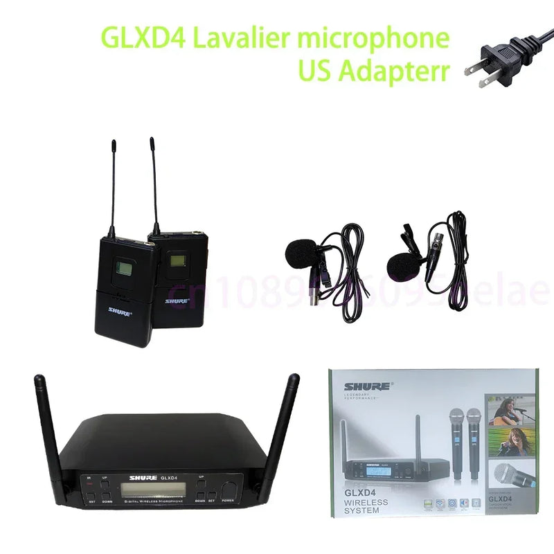 Shure GLXD4 Lavalier Microphone UHF Professional 640-690MHz Wireless Mic for Teaching/Hosting/Speeches/Tour Guide Occasions