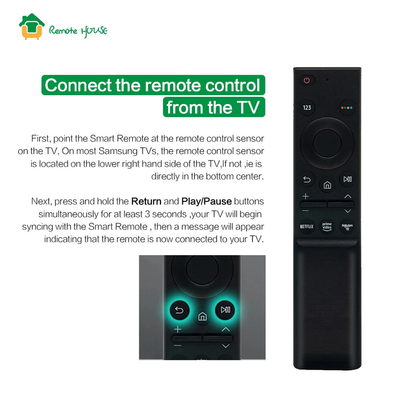 BN59-01363B Voice TV Remote Control For Samsung BN59-01363 Smart TV QLED Series Remoto with Rakuten Netflix Button