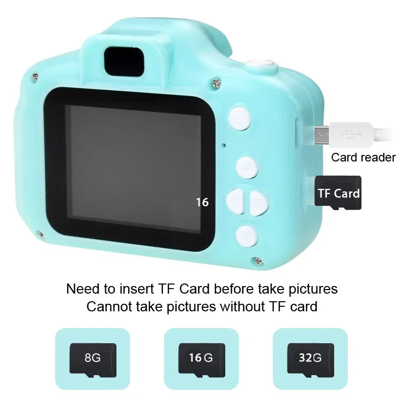 X2 Kids Digital Mini Camera 1080P HD Screen Outdoor Photography Toys Birthday Gifts For Girls Boys Single-lens Reflex Camcorder