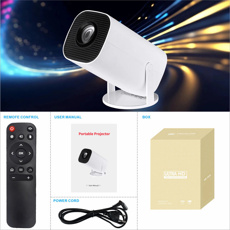 ISINBOX P30 Pro Smart Projector Android12.0 Dual Wifi6 BT5.0 1280*720P Support 4K Portable Home Cinema Outdoor Projector