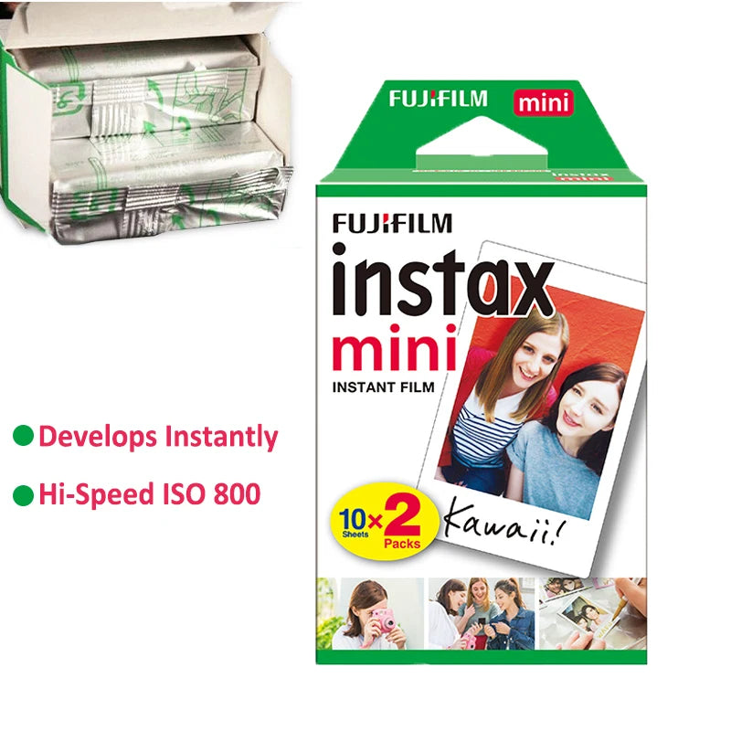 Fujifilm Instax Mini Film White Edge 10-100 Sheets of Film Photo Paper For FUJI Instant Photo Camera Mini 12 11 Mini 9 8 7s Evo