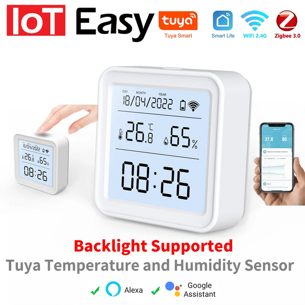 Tuya WiFi Zigbee Temperature Humidity Sensor APP Remote Monitor For Smart Home var SmartLife Workwith Alexa Google Assistant